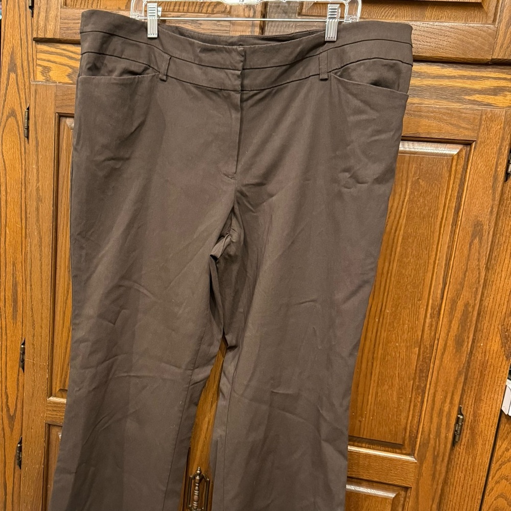 Lane Bryant Pants 20 Women’s Brown Wide Leg Trousers Office Career Stretch